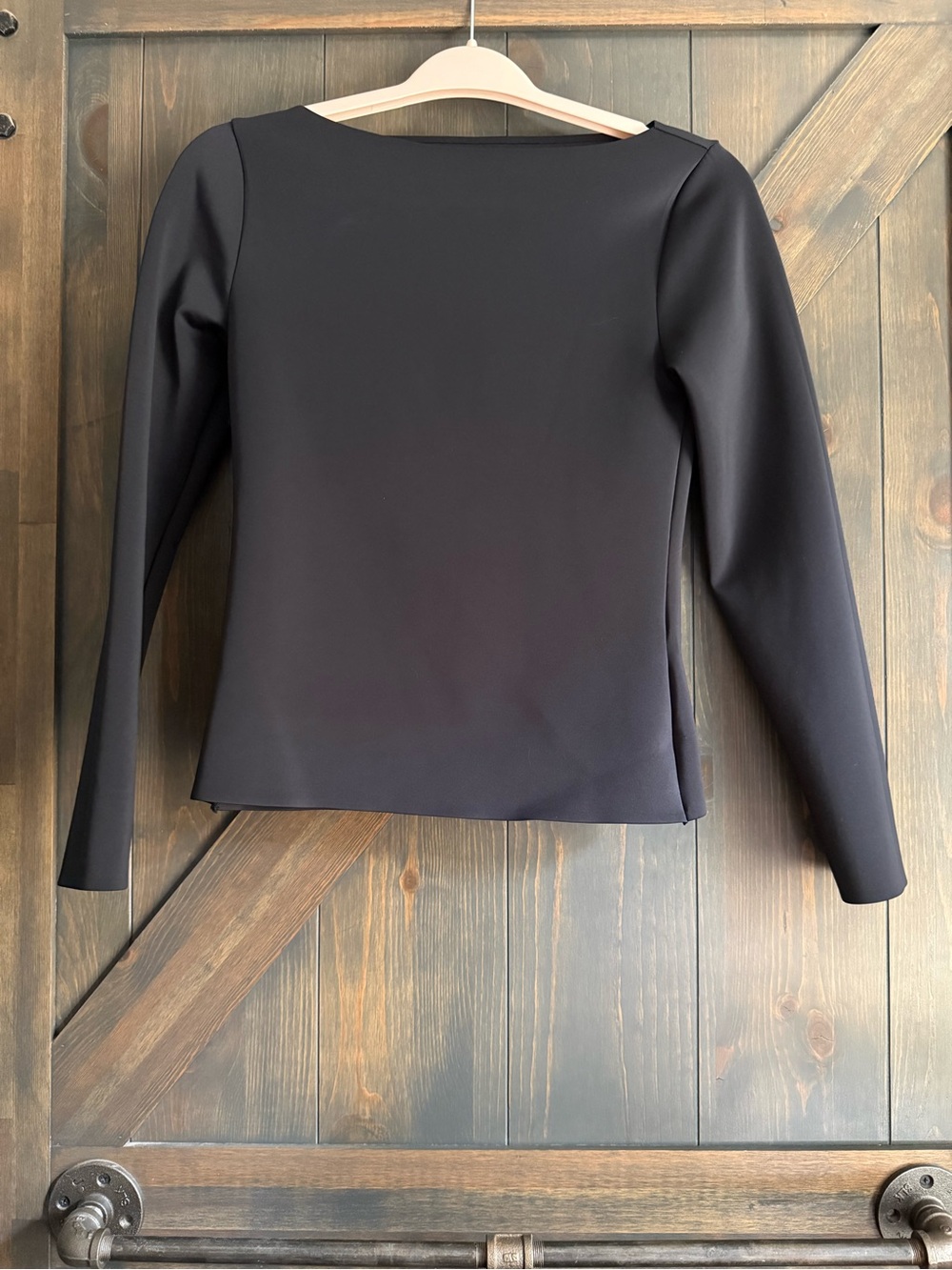 Abercrombie & Fitch Black Boatneck Long Sleeve Top
